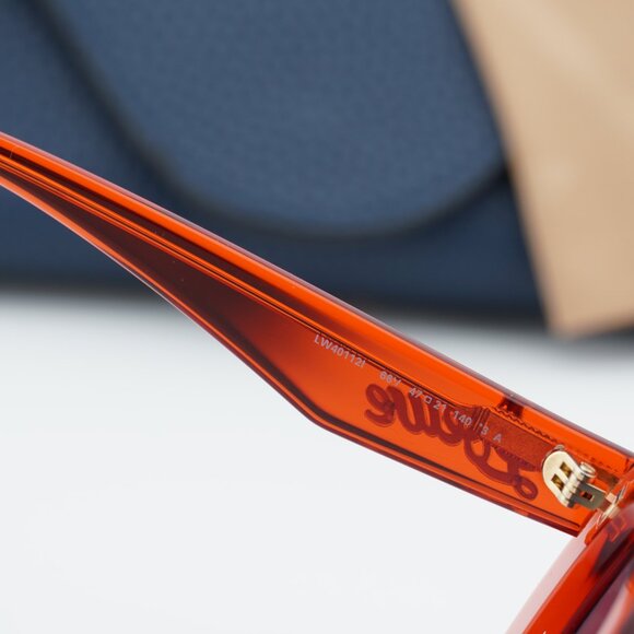 Loewe LW40112I 66V Butterfly Sunglasses – Shiny Transparent Red/Blue main image 4